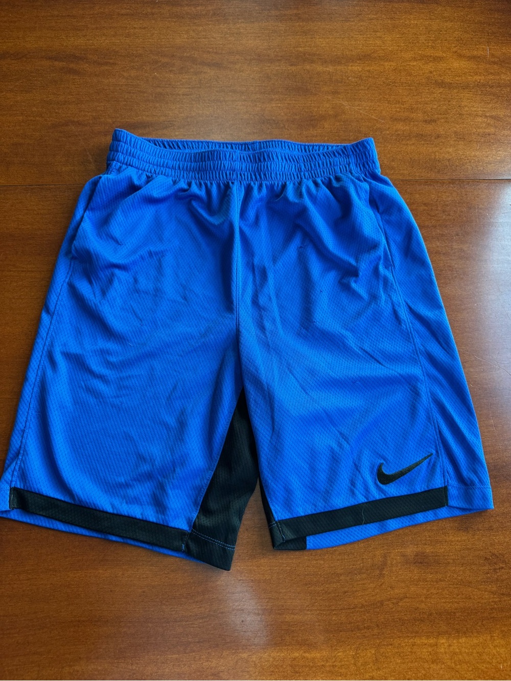 Nike Bright Blue Kids' Athletic Shorts with Black Trim